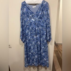 Vila Curve Blue Floral Dress [US 16]
